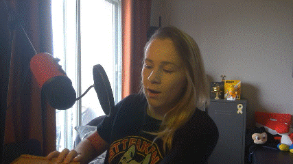 Tour Gif of Kim putting on cardboard VR headset