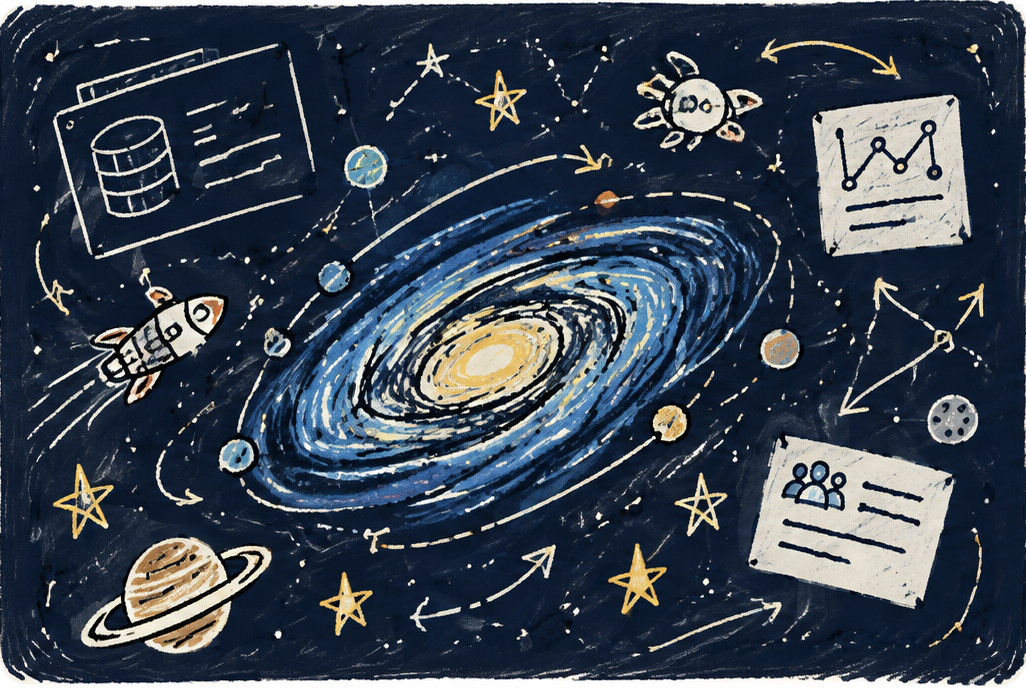 Illustration representing the Cosmos DB learning program