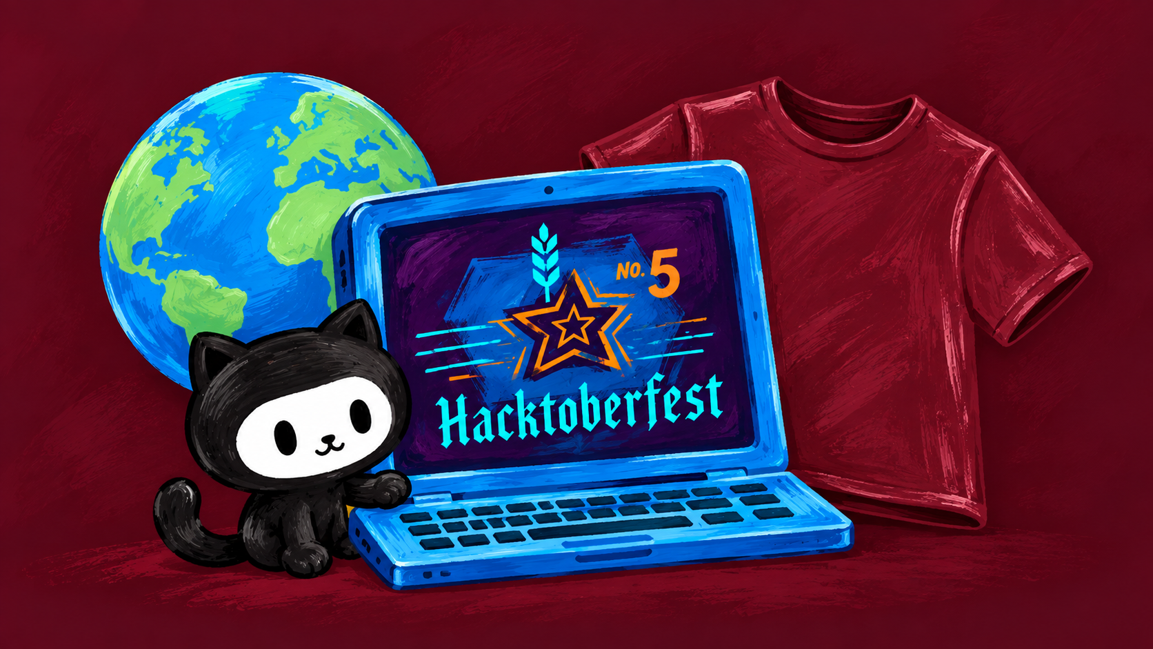 Illustration representing Auth0's Hacktoberfest participation