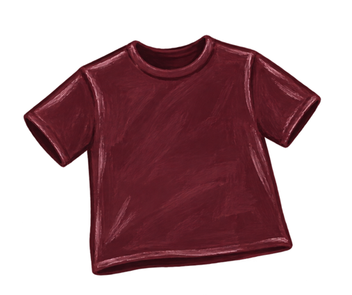 a plain maroon tshirt